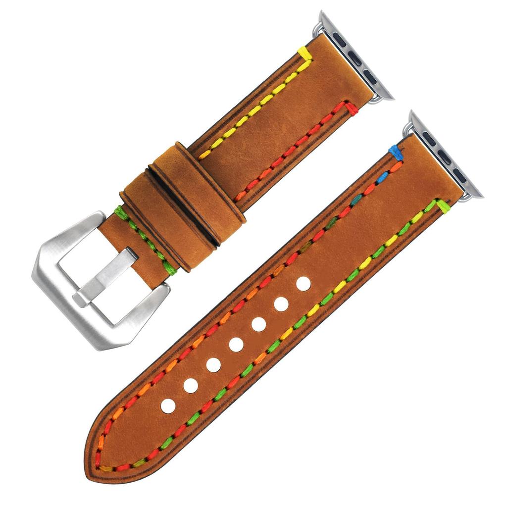 Применимо к Apple Iwatchse/6/5/4/3/2 Часам Спортивный Первый Слой Коровья Кожа Crazy Horse Ремешок Аксессуары