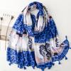 88*180cm Animal Print Women Viscose Scarf Autumn Winter Warm Shawl Cotton Linen Feeling Tassel Pashmina Muslim Hijab Wrap Lady