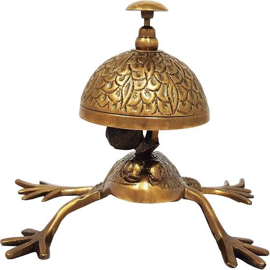 Красивые настольные колокольчики Уникальные настольные колокольчики Домашний декор Подарок Звонок для вызова Звонок для ресепшена Лягушка, Тодд, Латунь