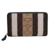 Long Wallet C8419 IMLOV Signature Stripe Jacquard Medium Zip Around Round Zipper Outlet Women's (Brown Multi) [Item]