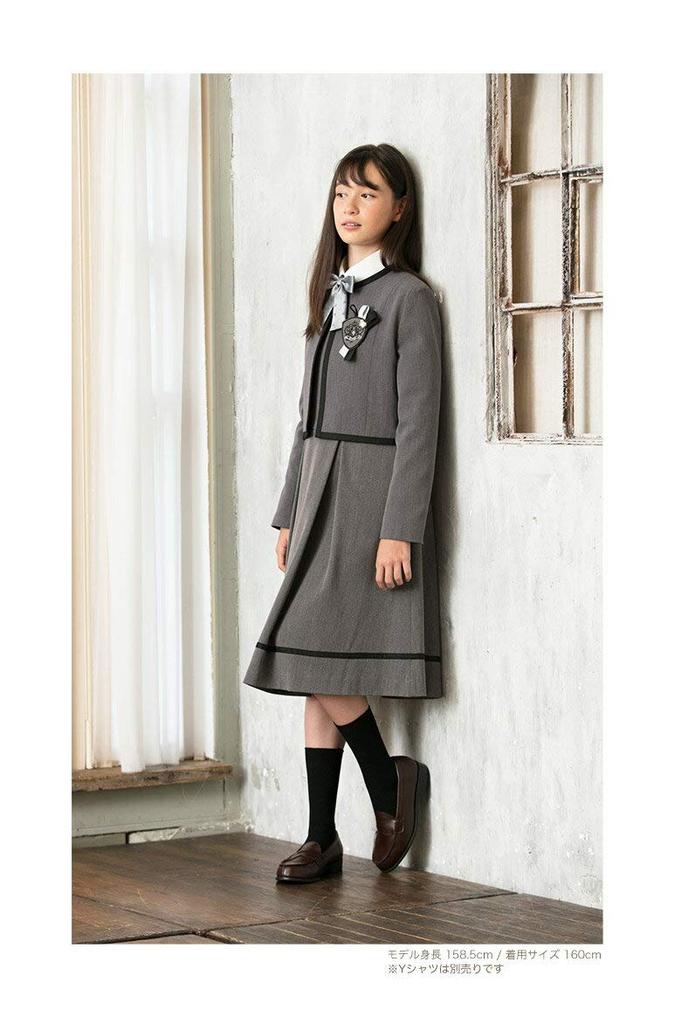 Graduation Ceremony Elementary School Girls Suit Clothes Formal set of dress jacket patch ribbon Emilia 150cm [Arisana] Children's (4-piece + + + tie)