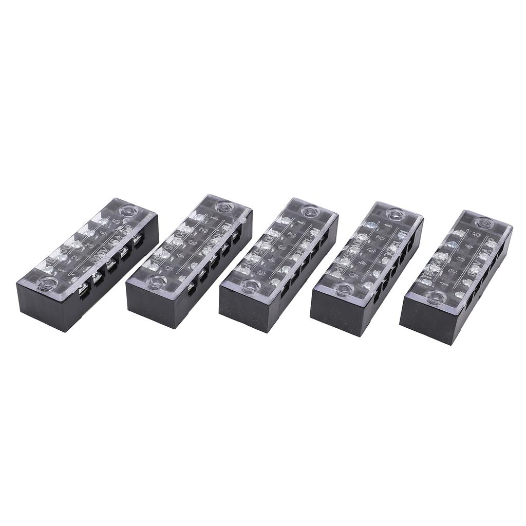 TB‑1505L Terminal Block 5 Positions 600V 15A Dual Row Screw Terminals Strip for Distribution Boxes Distribution Cabinets