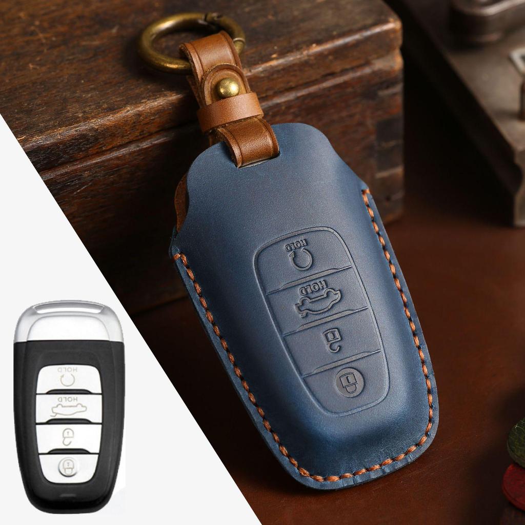 New Premium Cowhide Car Key Cover for Hongqi HS5, New H9, and HS7 Models