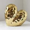 Contemporary Heart Shaped Ceramic Statue Ornament for Living Room with Ceramic and Symbolic Love Meaning