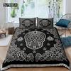 Комплекты постельного белья Sugar Skull King Beauty Kiss Skull, пододеяльник, комплект постельного белья Bohemian Print, черное постельное белье Queen Size