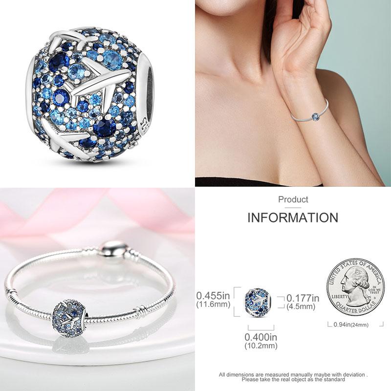 Шарм Медь Путешествия Самолет Земля Бусины Подвеска Подходит Оригинальный Браслет Сделай Сам Изысканные Ювелирные Изделия Шармы