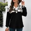 Women's Loose Top Casual Leopard Print Button Long Sleeves
