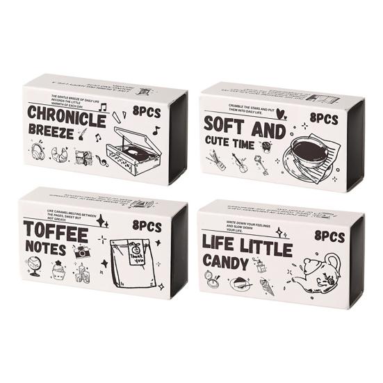 8 шт./Набор Деревянные и Резиновые Штампы Декоративные Деревянные Штампы Штампы на Тему Ретро Жизни для Скрапбукинга Открыток Конвертов DIY Поделок Планера Журнала