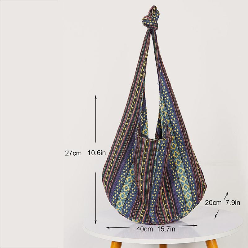 Контрастная цветная напечатанная богемная этническая сумка-тоут вместительной минималистской женской сумки через плечо
