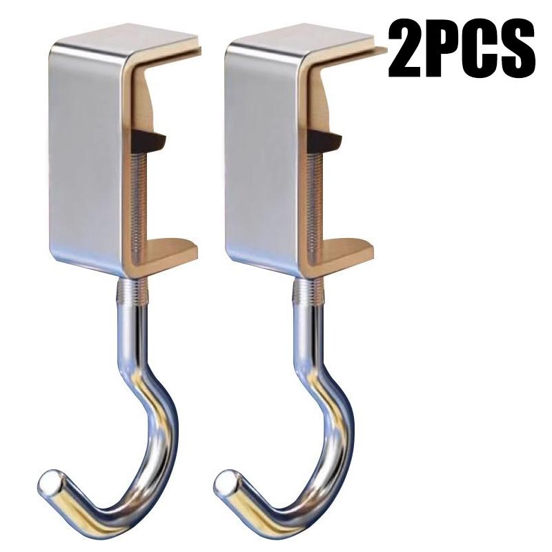 1-5pc Adjustable Backpack Hook 360° Rotatable Table Hooks Desktop Detachable Mobile Bag Hanger Desks School Home Storage