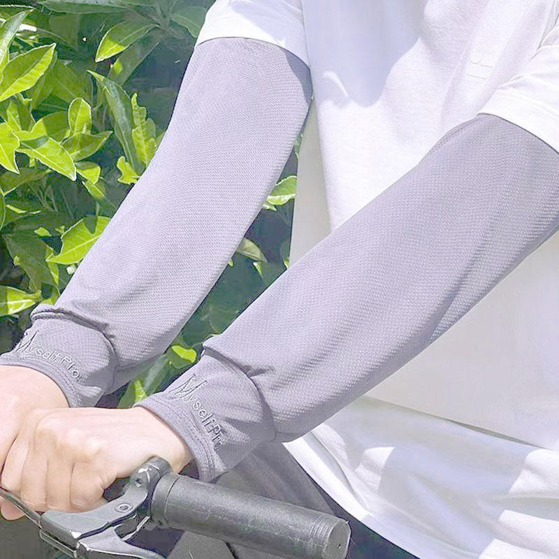 Мужские свободные рукава из ледяного шелка, охлаждающие нарукавники - Дышащие, быстросохнущие рукава для защиты от УФ-лучей для занятий спортом на открытом воздухе