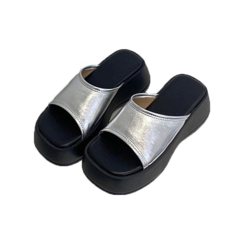 Женские тапочки, летние туфли на толстой подошве, женские пляжные сандалии на платформе с открытым носком, повседневные удобные шлепанцы, дизайнерские шлепанцы