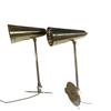Set of 2 Brass Swing Arm Wall Sconce Mid-Century Modern Vanity Single Light Row Brass Finish Minimalist Reading Lighting