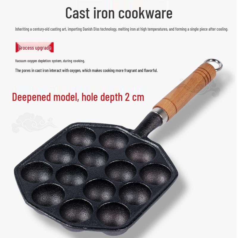 Non-Stick Korean-Style Electric Octopus-Shaped Cherry Kid Cast Iron Pan for Quail Egg Frying and Baking