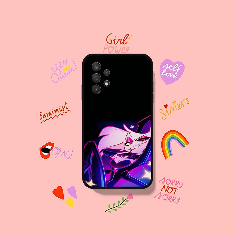 Anime H-hazbin Hotel Phone Case For Samsung S24/S25/S22 S30/A51 52/Lite/Ultra/5G/Plus/FE - Slim Shockproof Black Protection
