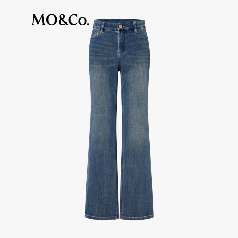 MO&Co. Winter Fleece-Lined Straight-Leg Jeans