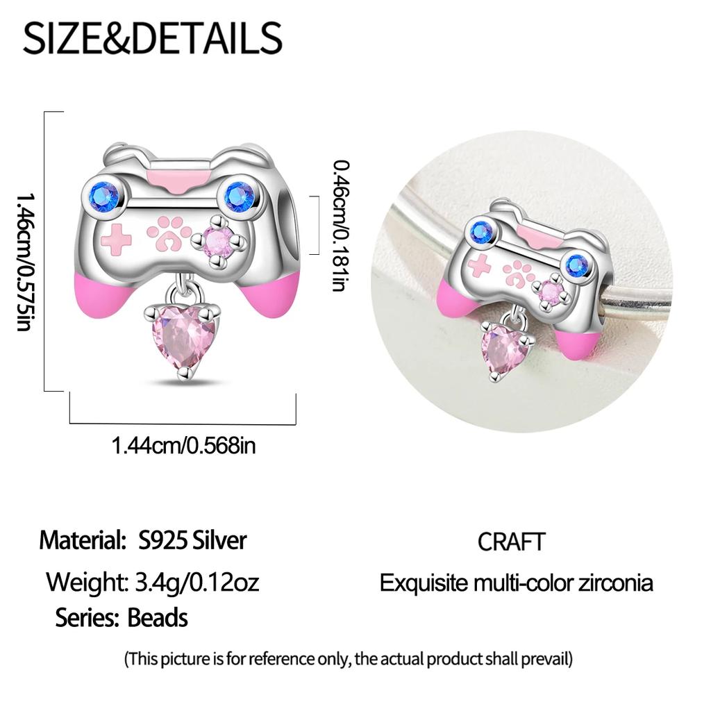 Новые медные шармы-бусины Шарм-подвеска в виде игровой консоли и гарнитуры Подходит для браслетов-шармов DIY Ювелирные изделия Подарок на день рождения