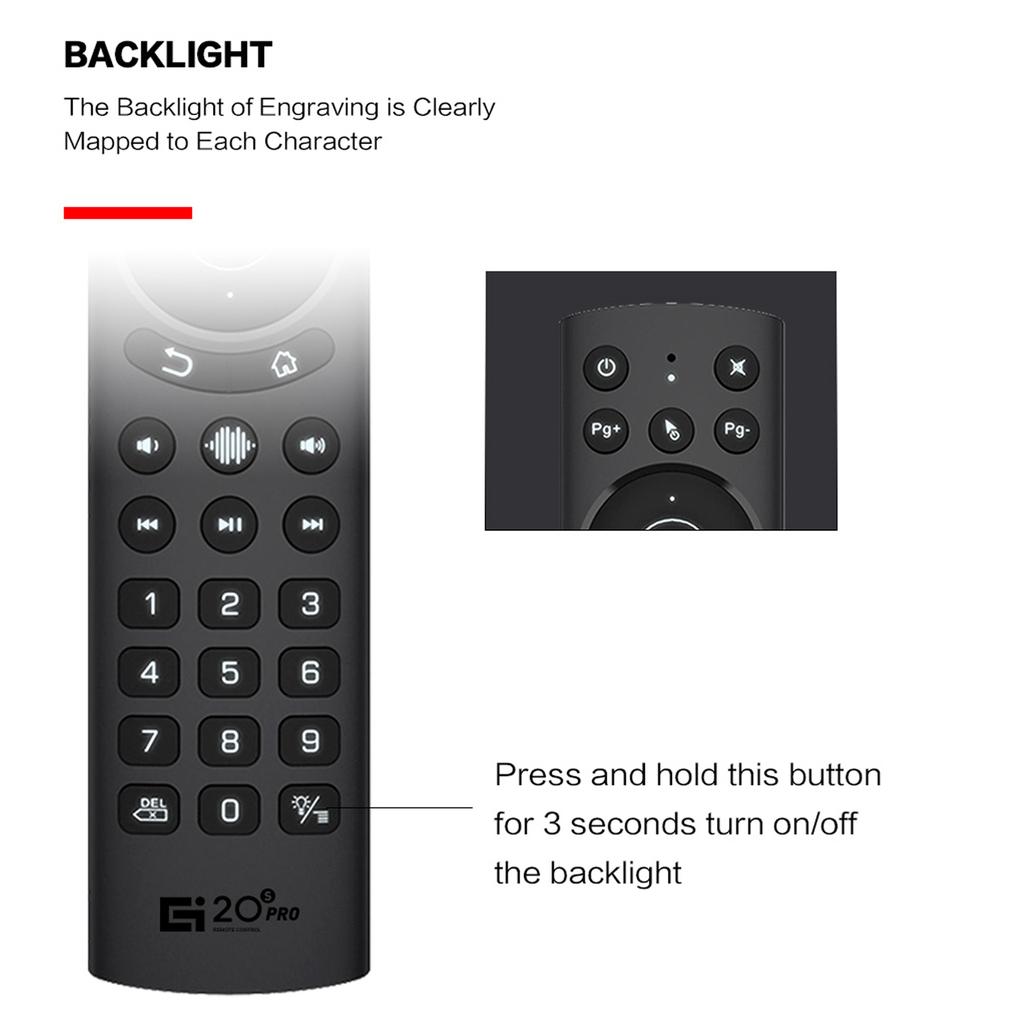 G20S Pro 2.4G Wireless Air Mouse with USB Receiver 6-Axis Gyroscope Handheld Remote Control Smart