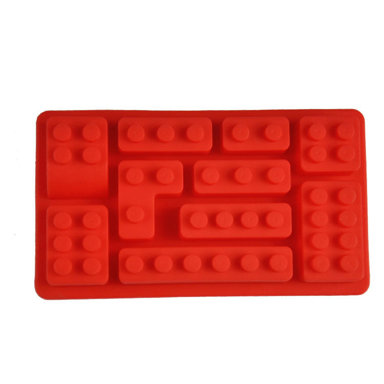 Zola Silicone Chocolate Mold LEGO Brick Shape Red 14.5x8 cm Homemade Chocolate Baking Mold