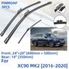 3PCS For Volvo XC90 MK2 2016-2020 24" 20" 14" Front Rear Wiper Blades Windshield Windscreen Window Cutter Accessories 2016 2017 2018 2019 2020