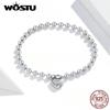 Bead Chain Bracelet 925 Sterling Silver Simple Love Chain Women Fashion Basic Bracelets Jewelry Gift