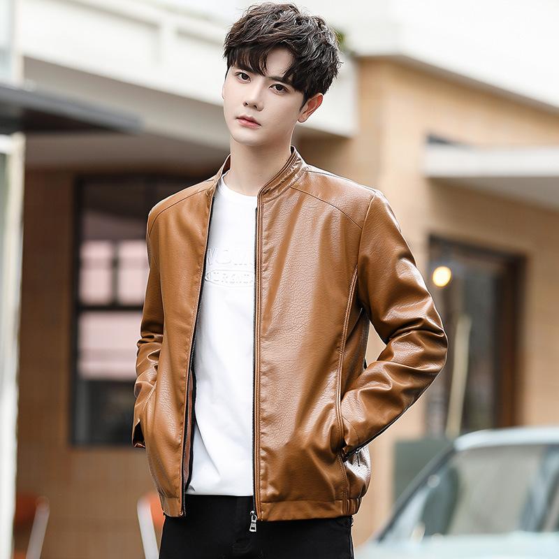 Осенне-зимняя мужская кожаная куртка, флисовая куртка, новая локомотивная одежда, мужская кожаная куртка с воротником-стойкой для езды на мотоцикле