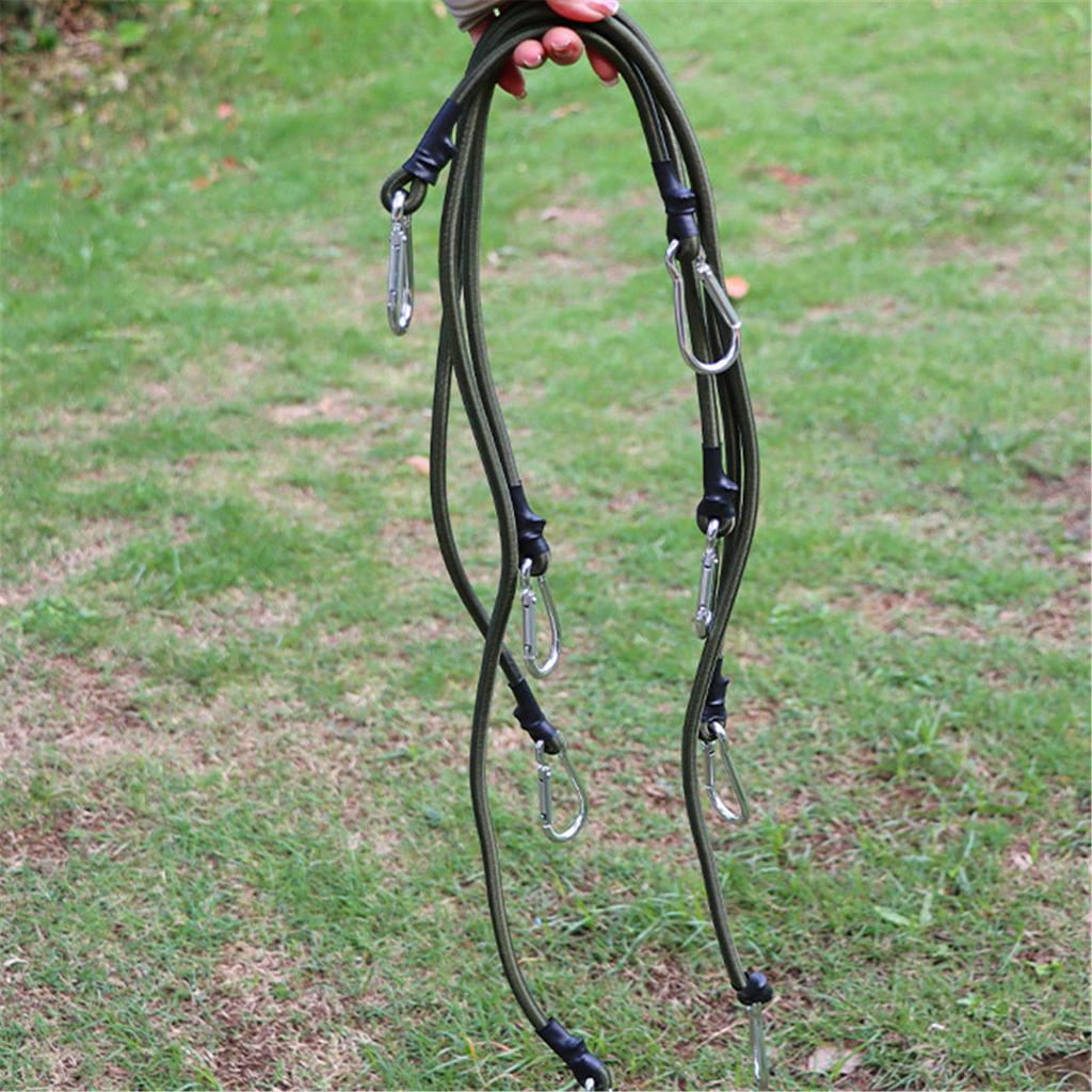 Set of 5 Tensioning Strap with Carabiner Bungee Rope Expander with Hook In 4 Size Rubber Tensioner with Carabiner Hook