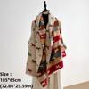Horse Print Winter Scarve Elegance Blanket Scraf New Fleece Shawl  New Year Gift