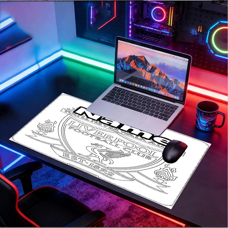 Custom Name Personalized Football team F.C Pattern Mousepad, Laptop PC Desk Mat, Decorative Desk Mat for Home Keyboard Pad Gift