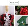 Christmas Wreath Decoration Red Artificial Poinsettias Buffalo Plaid Wreath With Star/Tree Ornament