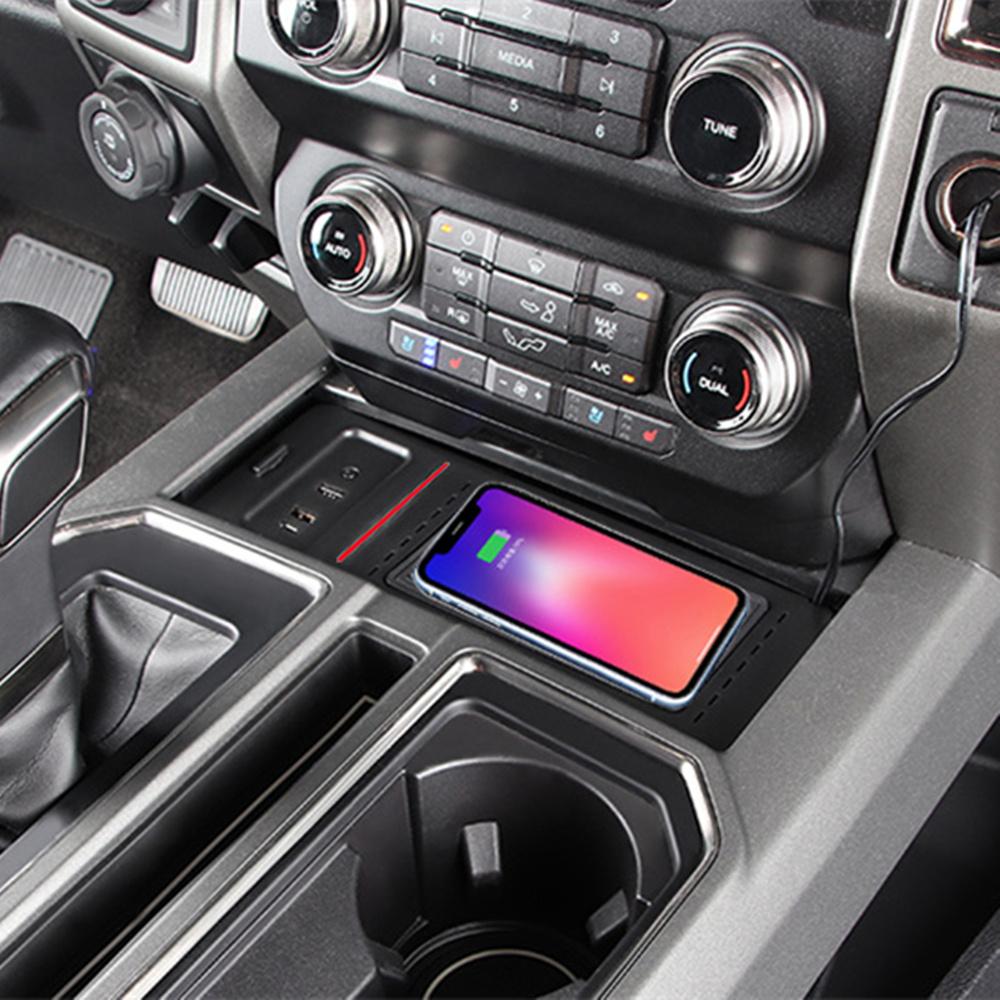 Center Console Wireless Charger Fit for Ford F150 LTD 2017-2020