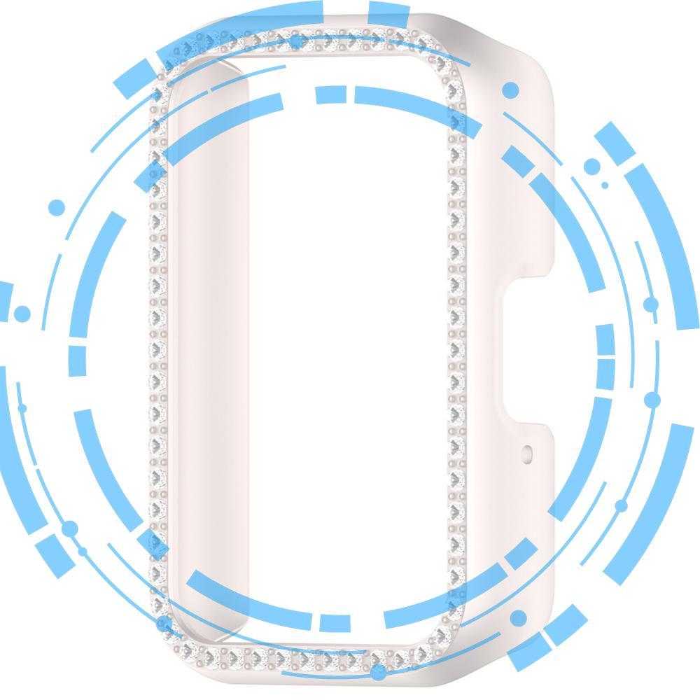 PC Diamond Inlaid Case Watch Half Cover Case Dustproof Smartwatch Protective Shell Anti-Scratch for Samsung Galaxy Fit 3