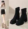 2026 Women's Fashion High-heeled Boots Winter New British Style Soft Sole Anti-slippery Versatile Keep Warm Leather Shoes