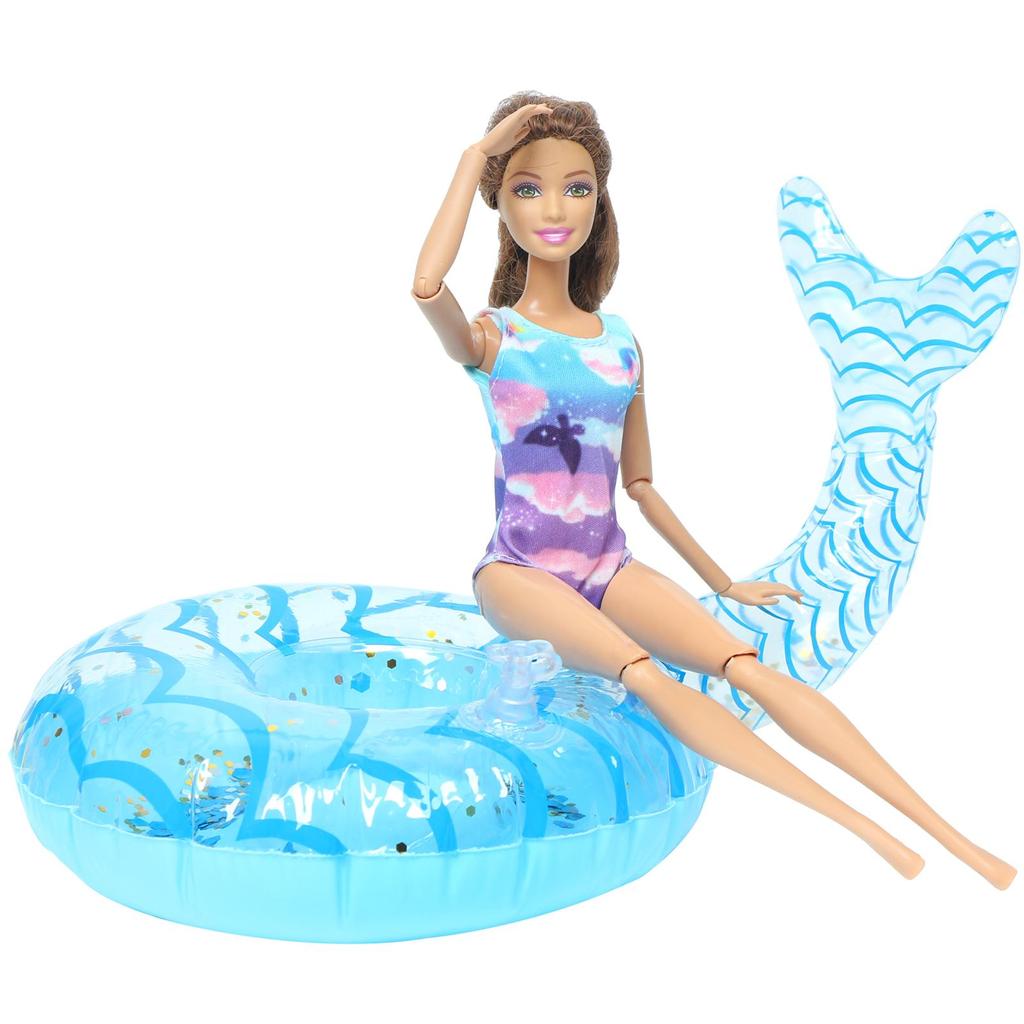 1x Кукольный спасательный круг + 1x купальник Одежда для кукол 30 см 1/6 Аксессуары для кукольного домика Детская ролевая игра Летняя пляжная игрушка для купания