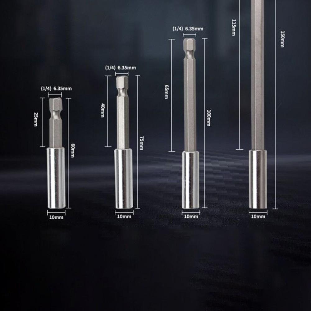 Magnetic Bit Holder Set 60/75/100/150mm Extension Rod 1/4" Hex Shank Set