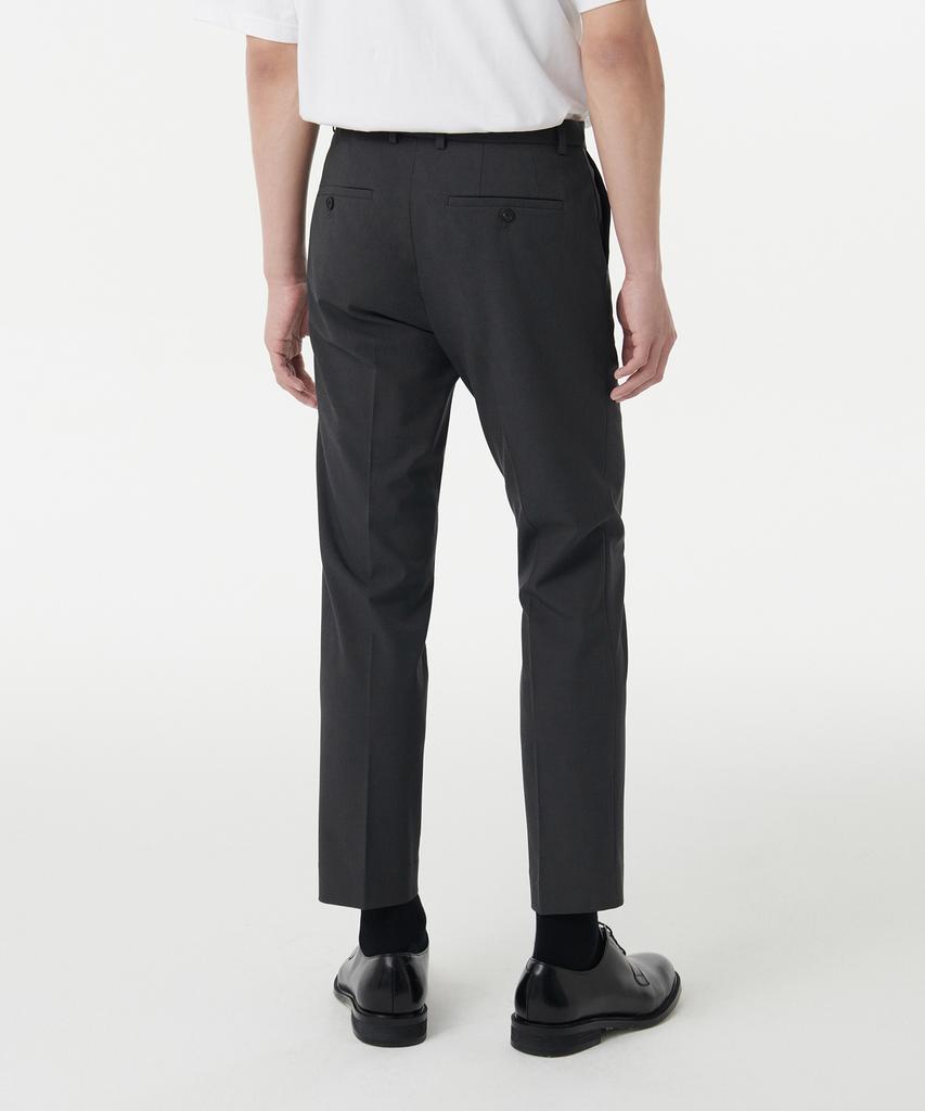 MUSINSA STANDARD Tapered Hidden Banding Crop Slacks [Gray]