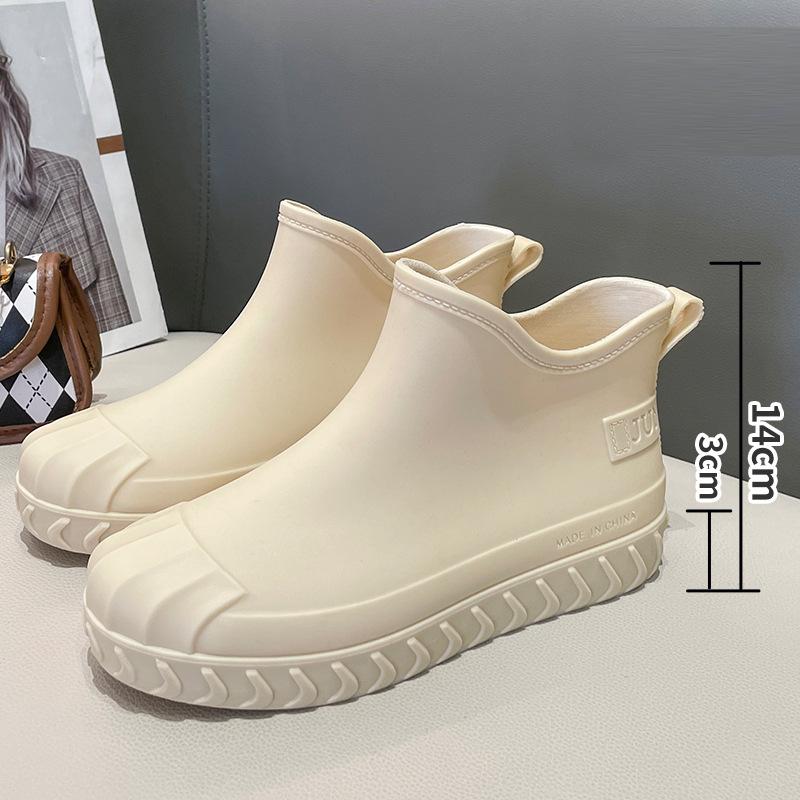 Модные женские дождевые туфли, водонепроницаемые нескользящие резиновые сапоги, резиновые сапоги по щиколотку, водонепроницаемая резиновая обувь, садовые галоши, размер 36-41