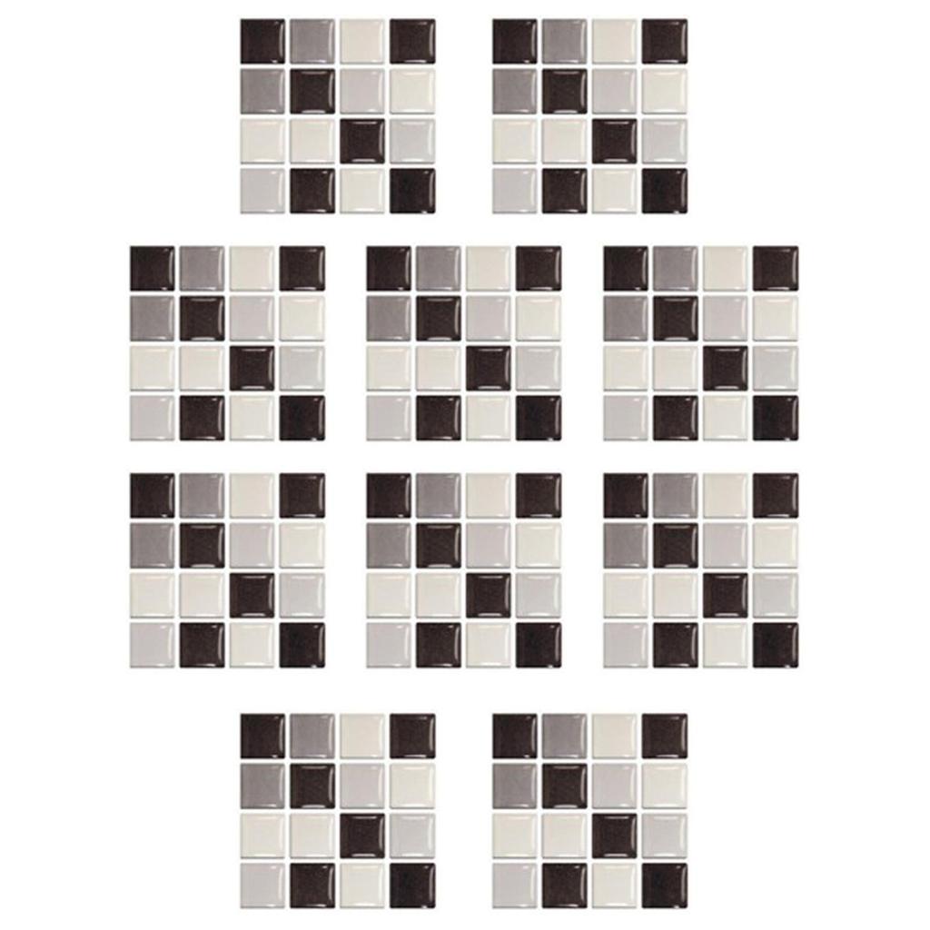 Наклейка на настенную плитку с красочной мраморной мозаикой | 10 шт. 3d стикер на стену из плитки для кухонного фартука | Самоклеящиеся наклейки на плитку для ванной комнаты