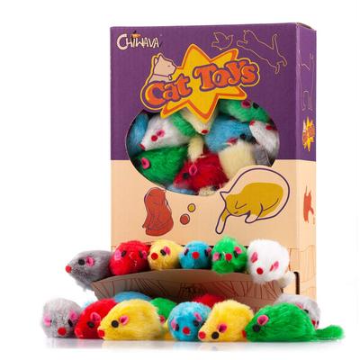 Chiwava 36 штук, 10 см, Пушистые игрушки для кошек, Игрушки-мыши на пружинке, Интерактивные игрушки, Разноцветные