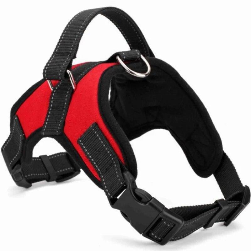 Solid Middle Large Dog Halter Harness Reflective Led Collar Reinforced Handle Breathable Mesh Vest Buckle Leads Pet Accessories