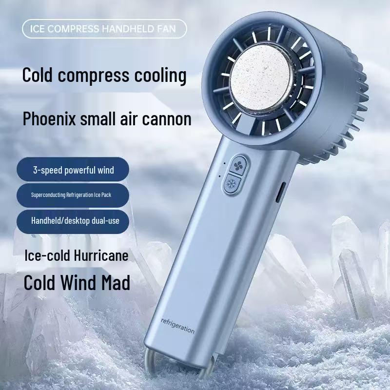 Rechargeable High-Speed Handheld Fan with Digital Display