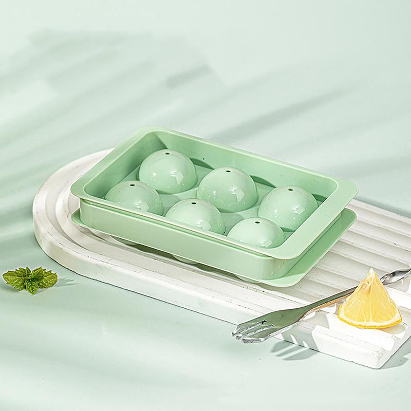 6 Ice Boll Hockey PP Mold Frozen Whiskey Ball Popsicle Ice Cube Tray Box Lollipop Making Gifts Kitchen Tools Accessories