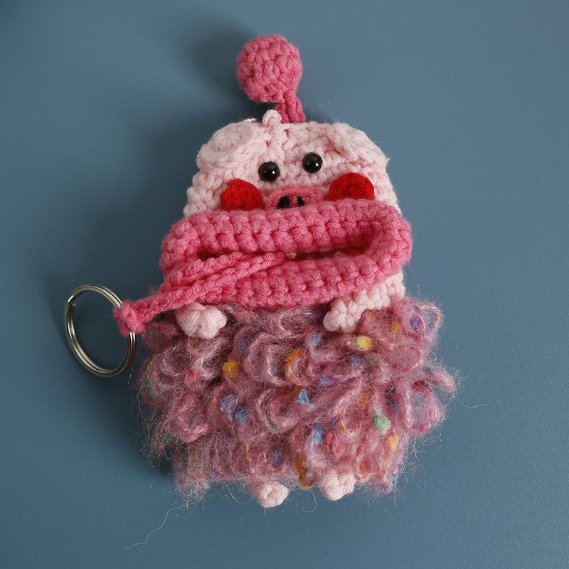 Забавные вязаные крючком брелоки Вязание Милая кукла с сосисочным ртом Держатель для ключей Полезная вязаная сумка для хранения Брелоки для автомобильных ключей Оптовая торговля