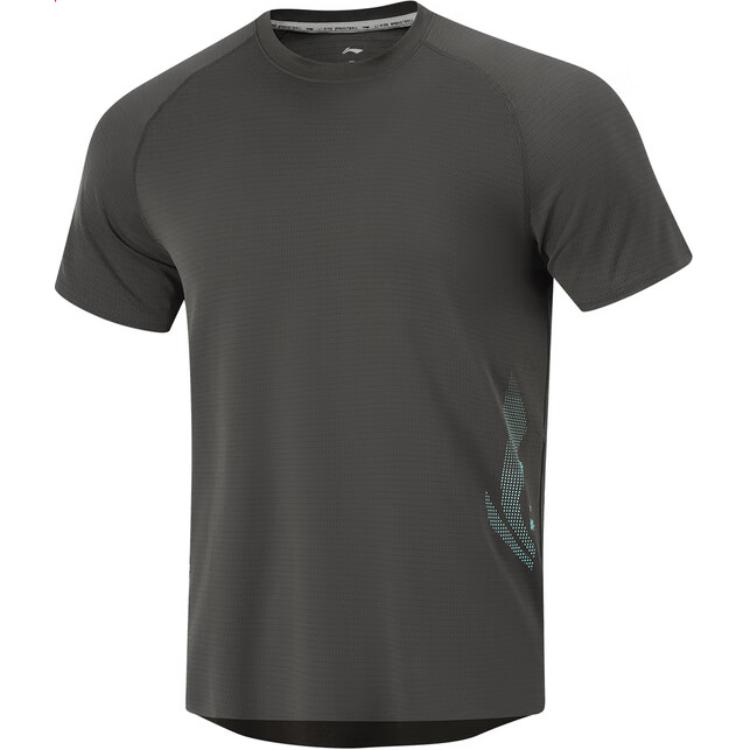 Мужская футболка Li Ning CBA Collection, цвет 'Обсидиановый серый', артикул ATSU407-3