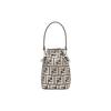 Fendi Mon Tresor FF Узор Металлический Эффект Съемный Плечевой Ремень Сумка-Ведро Женская Сумка На Плечо Серебристый 8BS010APKVF1MZS