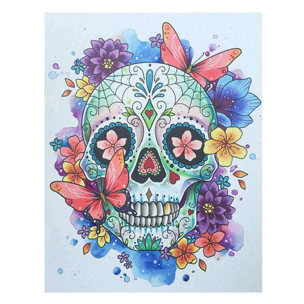 Diamond Mosaic Flower Skull Diamond Painting Cross Stitch Kit Diamond Embroidery