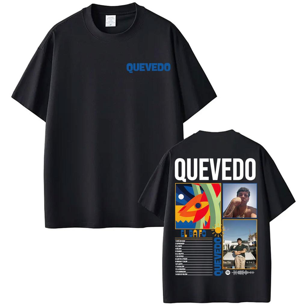 Графические футболки Rapper Quevedo 2026 EL BAIFO для унисекс, женщин, Харадзюку, винтажные, готические, повседневные, 100% хлопок, оверсайз