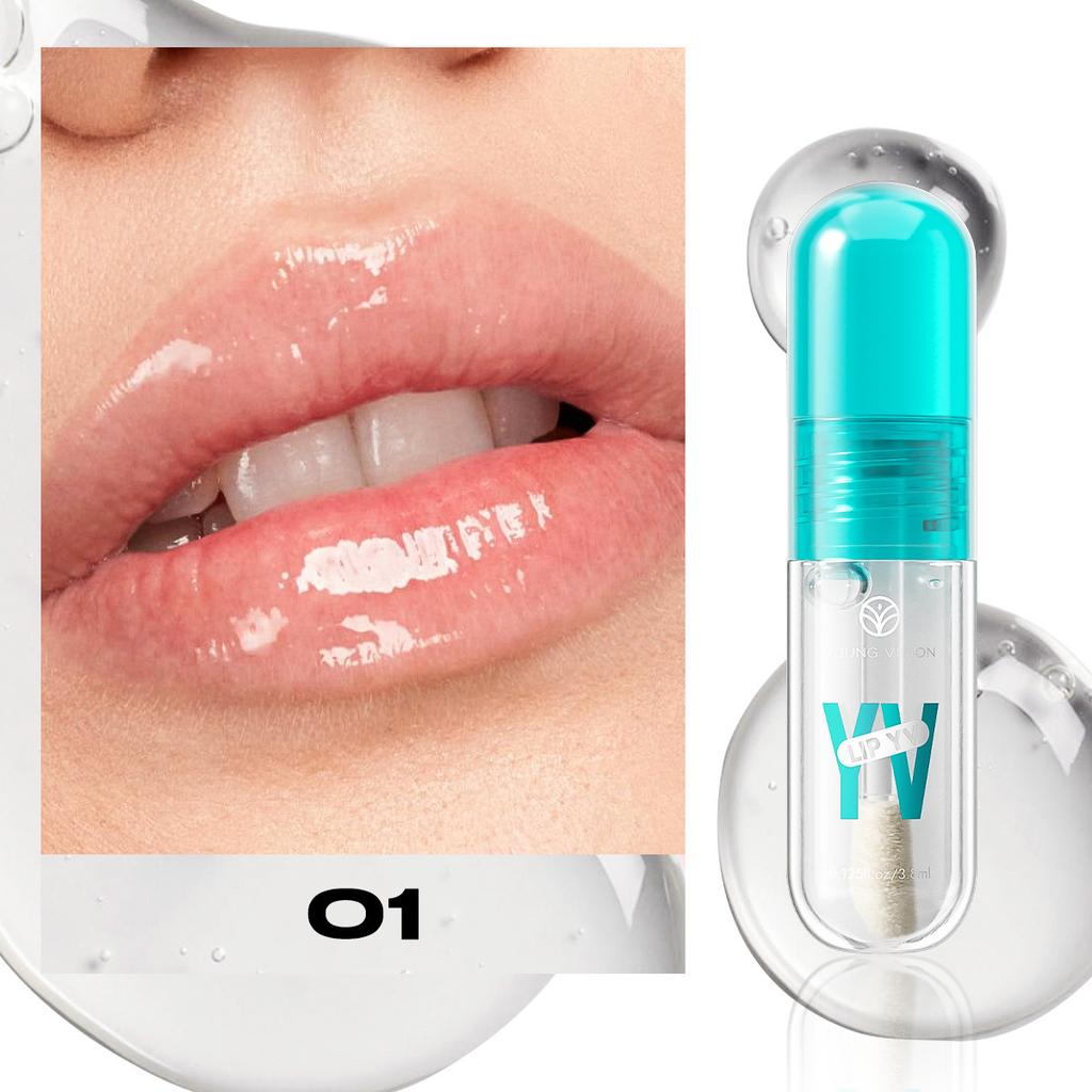 YOUNG VISION 6-Color Lip Gloss Avocado Moisturizing Lip Glaze Lightweight Non-Sticky Hydrating Smooth Pigmented
