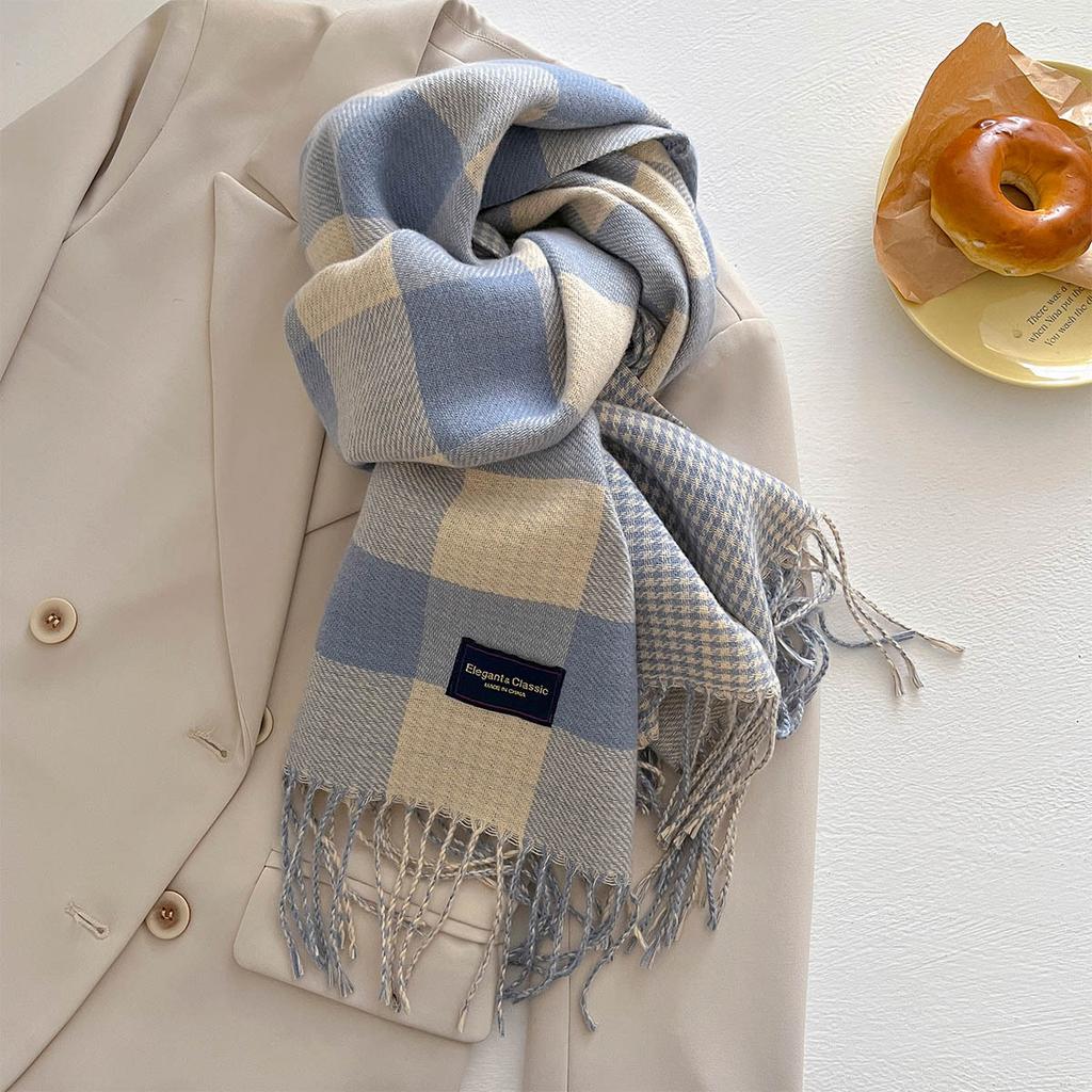 Long Thickened Warm Scarf For Women 40*200CM Tassel Pashmina Shawl Faux Cashmere Warps Autumn Winter High Quality Blanket