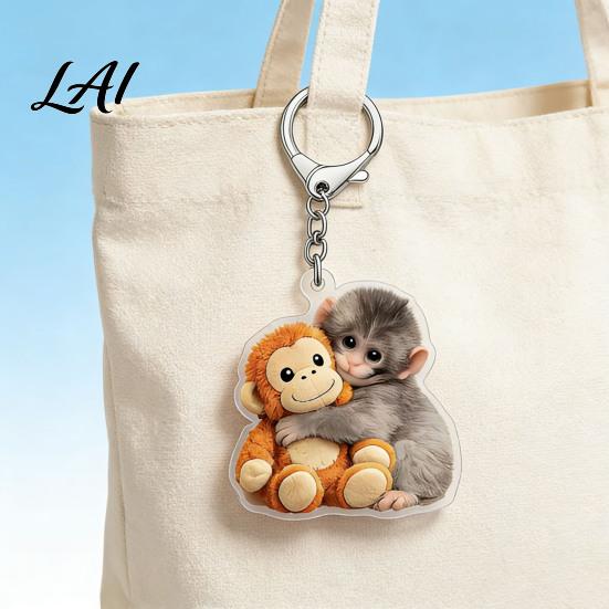 Durable Keychain Charm 2Pcs Punch Monkey Key Chain Pendant Exquisite Workmanship Wear-Resistant